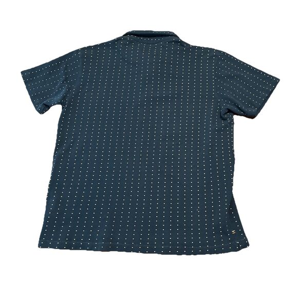 DENIM & FLOWER by Ricky Singh Casual Blue Dotted Men’s Polo Size L Slim Fit - Picture 11 of 12